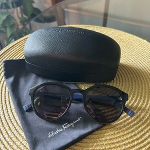 Salvatore Ferragamo Black Sunglasses with Case